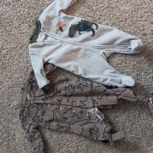Carter's NB Dinosaur fleece footie Bundle